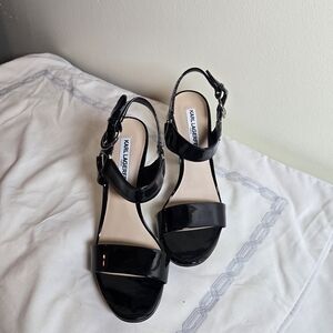 Karl Lagerfeld Glossy Black Heels